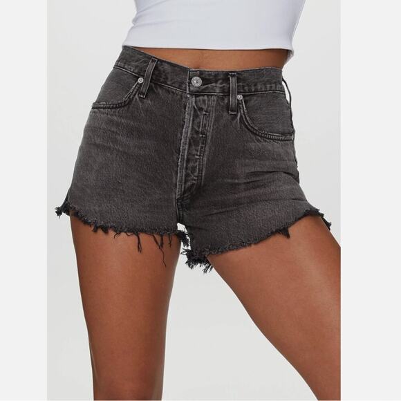 Citizens of Humanity Annabelle Cutoff Denim Shorts in Freefall Wash - Picture 1 of 12